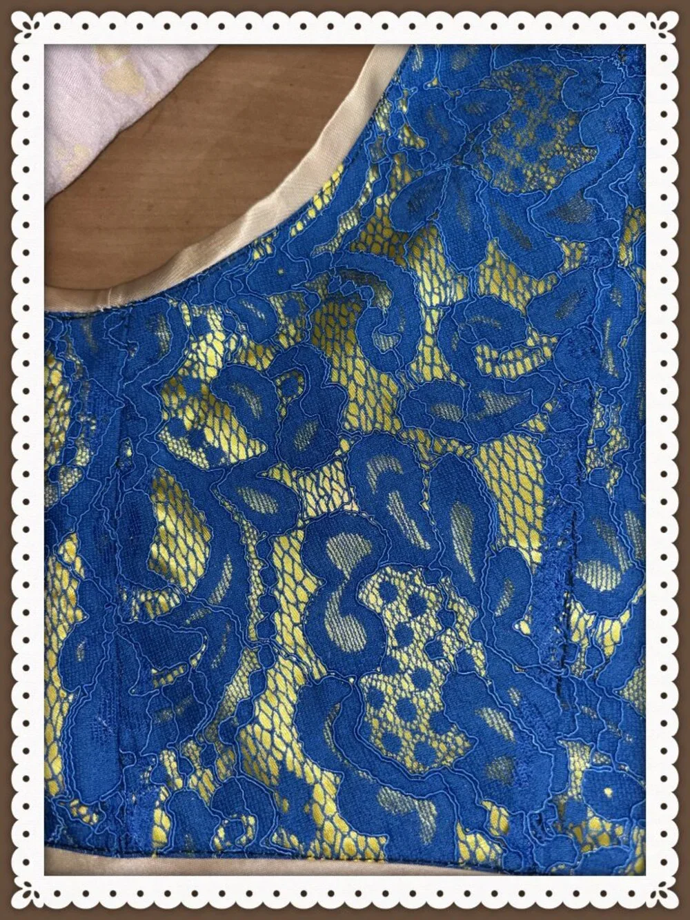 Bridal Girls Bolero Sleeveless Vest Deep Blue Lace Double Lined Size XS 5-10 yrs